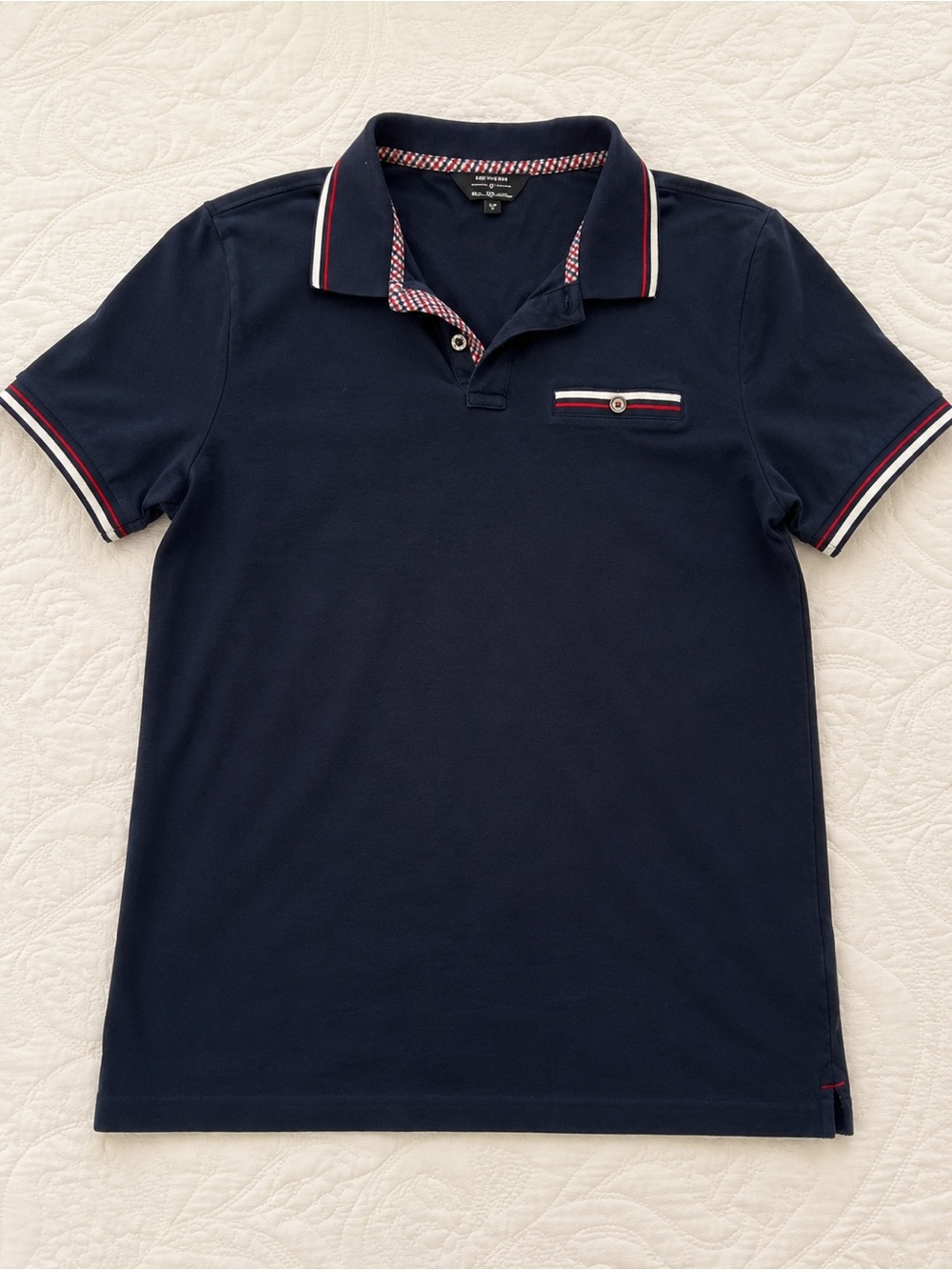 Ben Sherman Navy Polo with Red and White Contrast Trim
